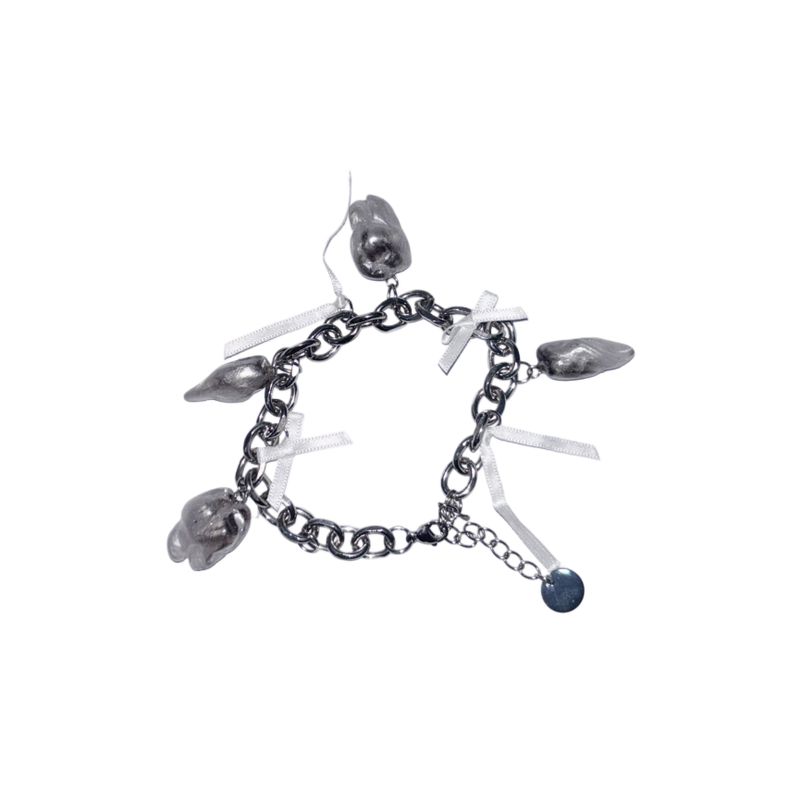 Rotten Tooth White Ribbon Bracelet