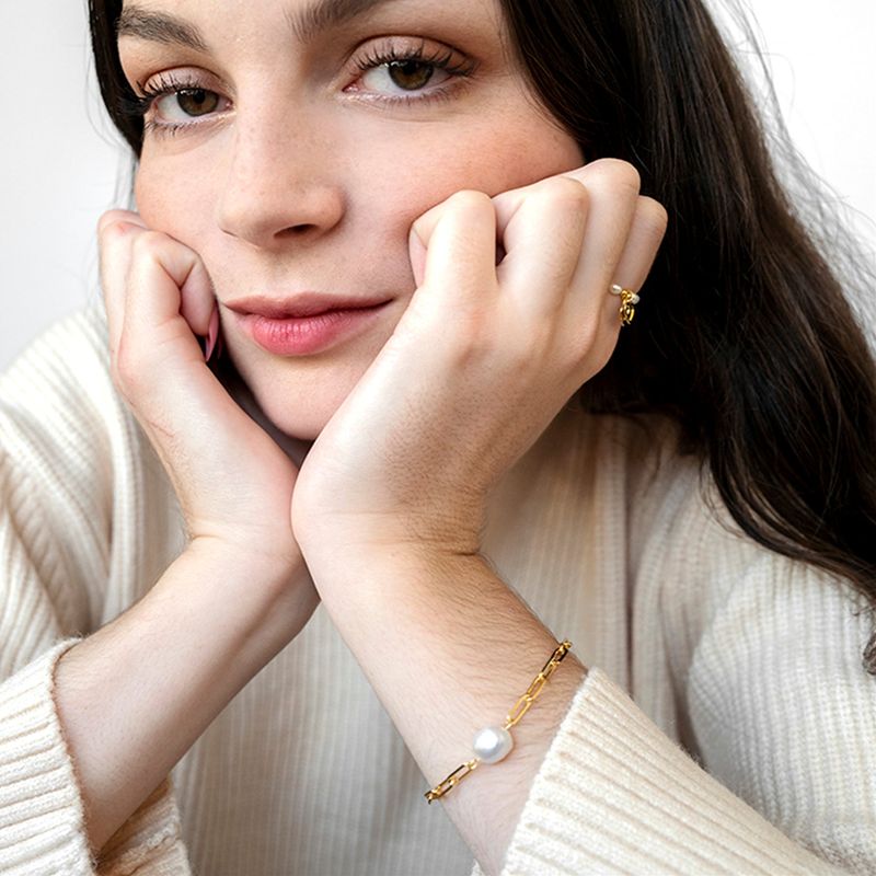 Fresh water pearl toggle bracelet (2COL)