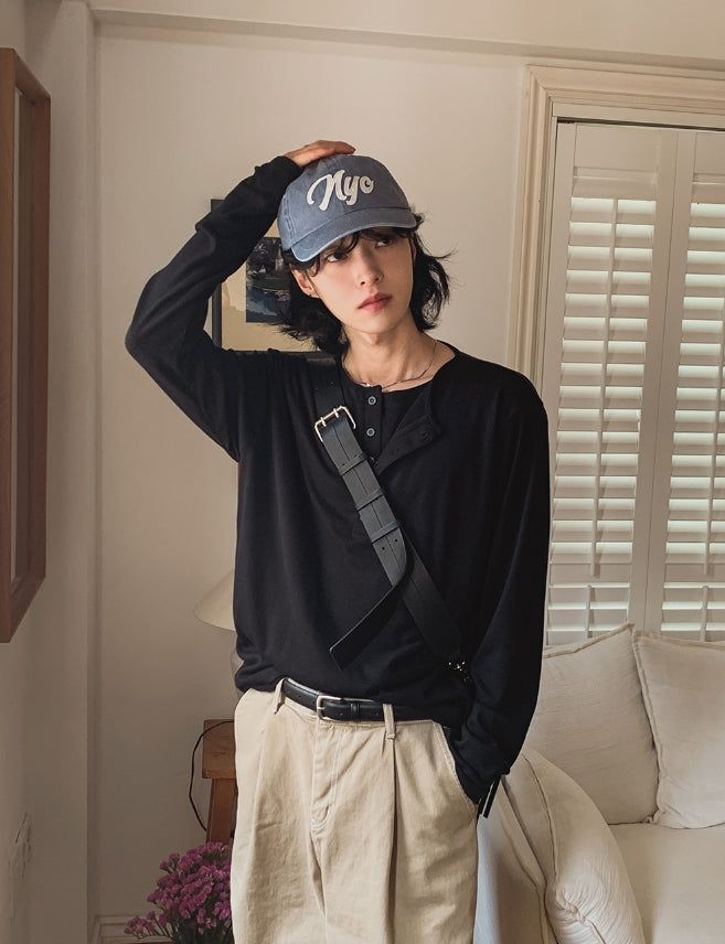2PLAN（ツープラン）の「ルージュ レイヤード ヘンリーネック ロングスリーブ Tシャツ（トップス）」