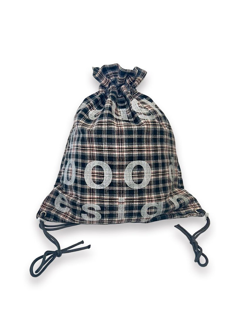 000 Design Check Gym Sack / Black