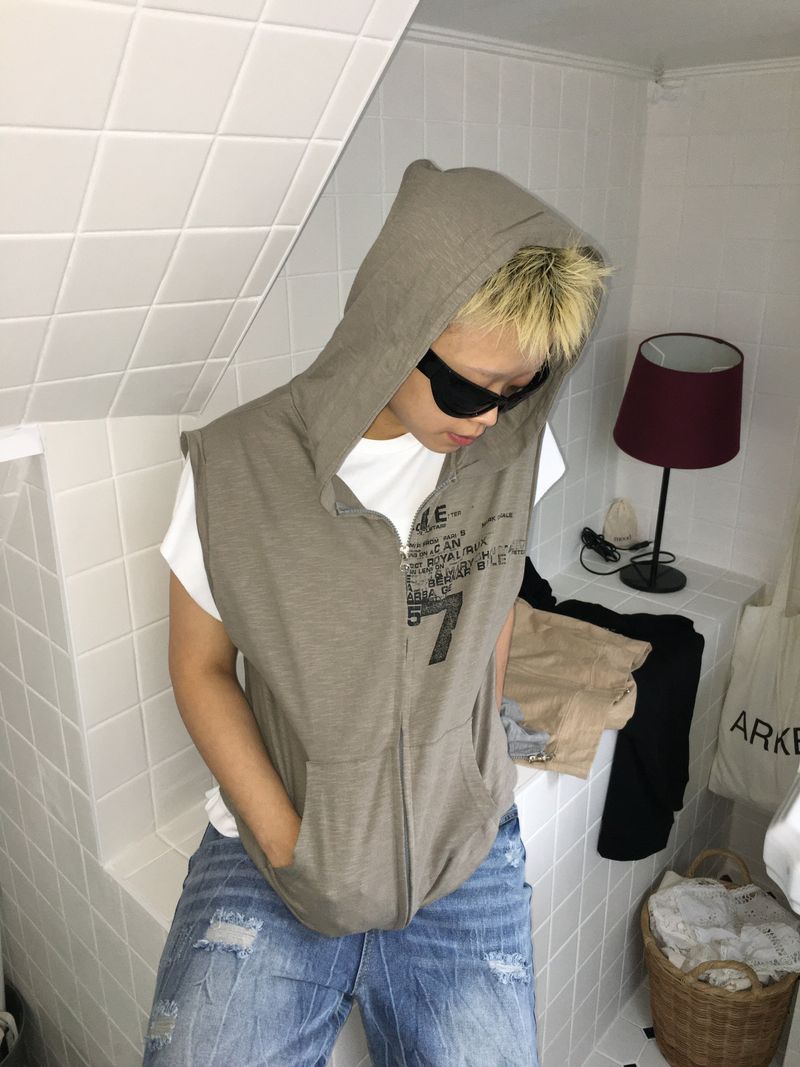 Vintage Hooded Vest(4c)