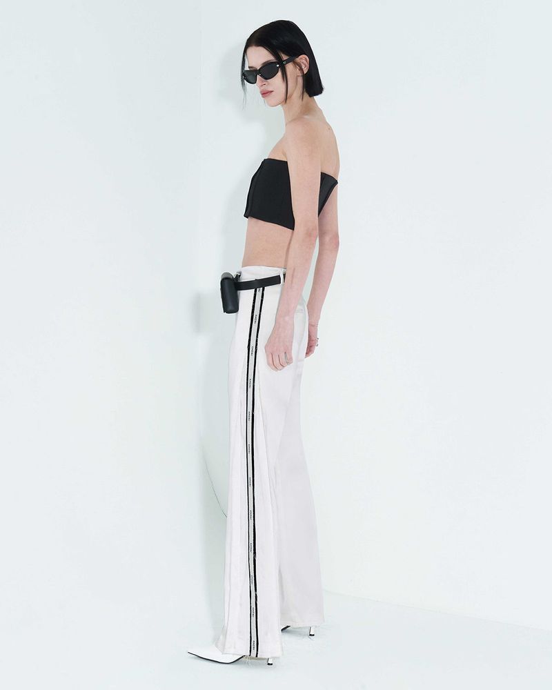 Raw Edge Button Tube Top _ Black