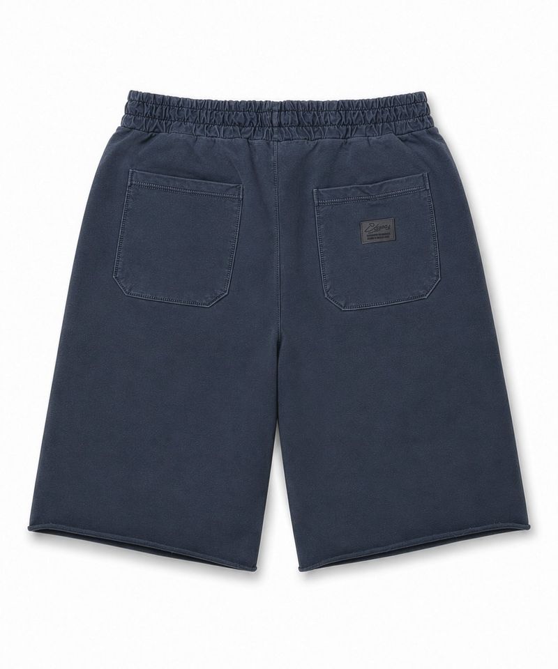 RAW-CUT PIGMENT BURMUDA PANTS NAVY