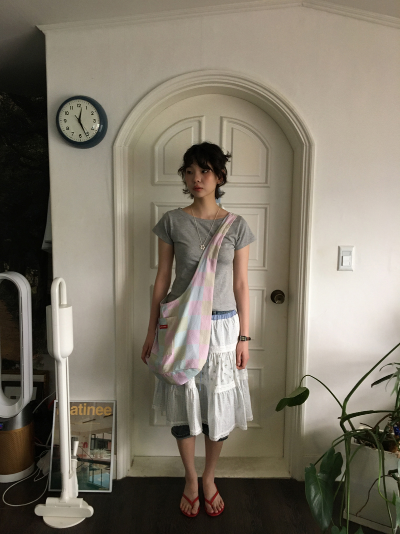 YWD COLOR-BLOCK FLORAL SKIRT (2color)