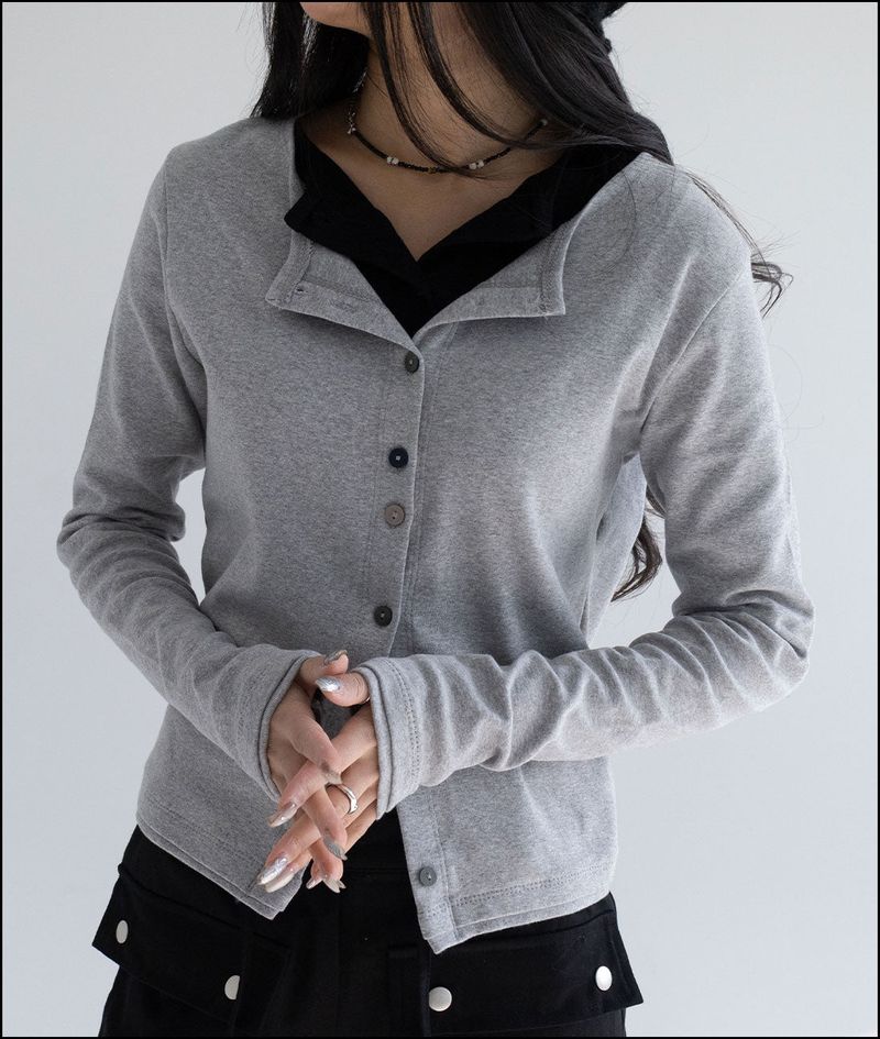 Birett button cotton cardigan