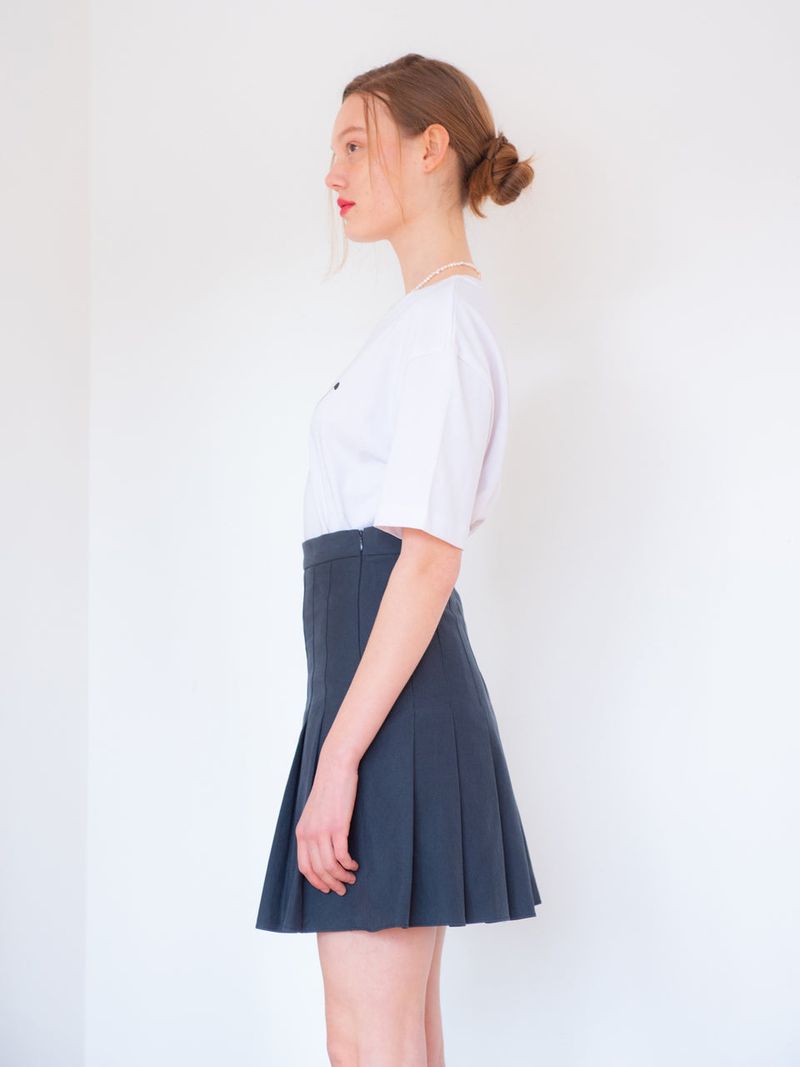 PLEATS SKIRT_NAVY