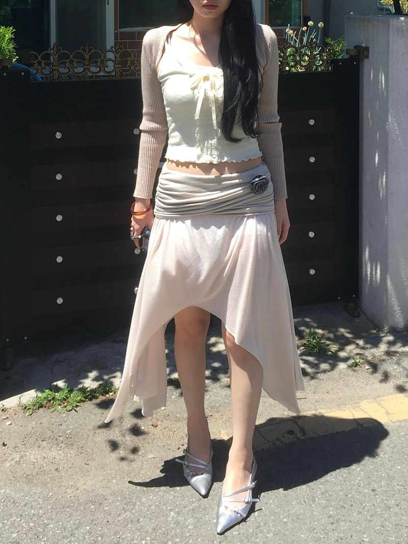 Angel Drape Unbal Long Skirt