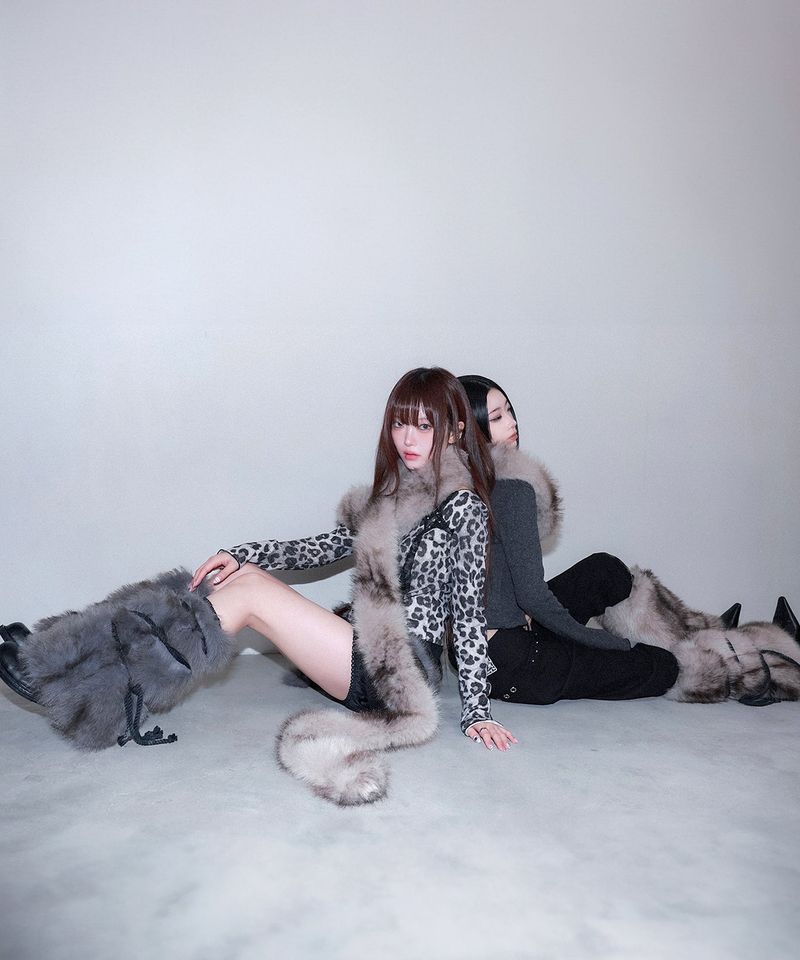 furry leg warmer - deep blue