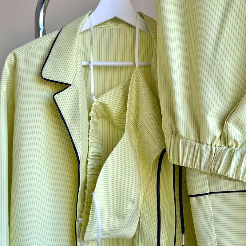 ALL NIGHT STRIPED BRALETTE / LEMON