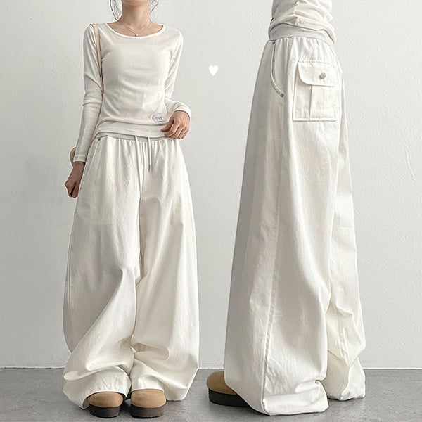 Banding Back Pocket Twill Pants (3 colors)