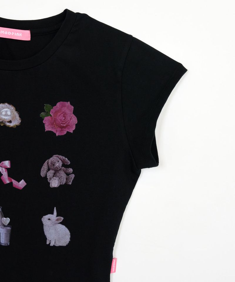 GRAPHIC CROP T BLACK