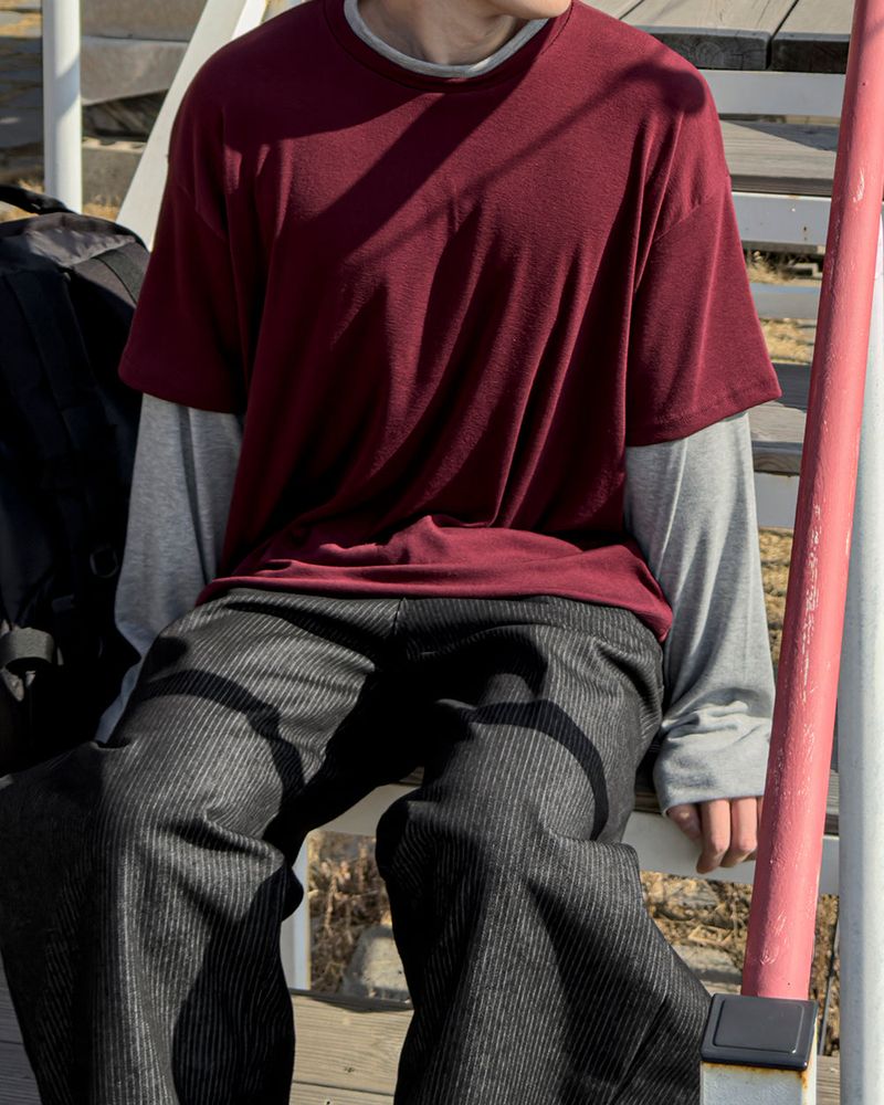 Mix Layered Long Sleeve T-Shirt