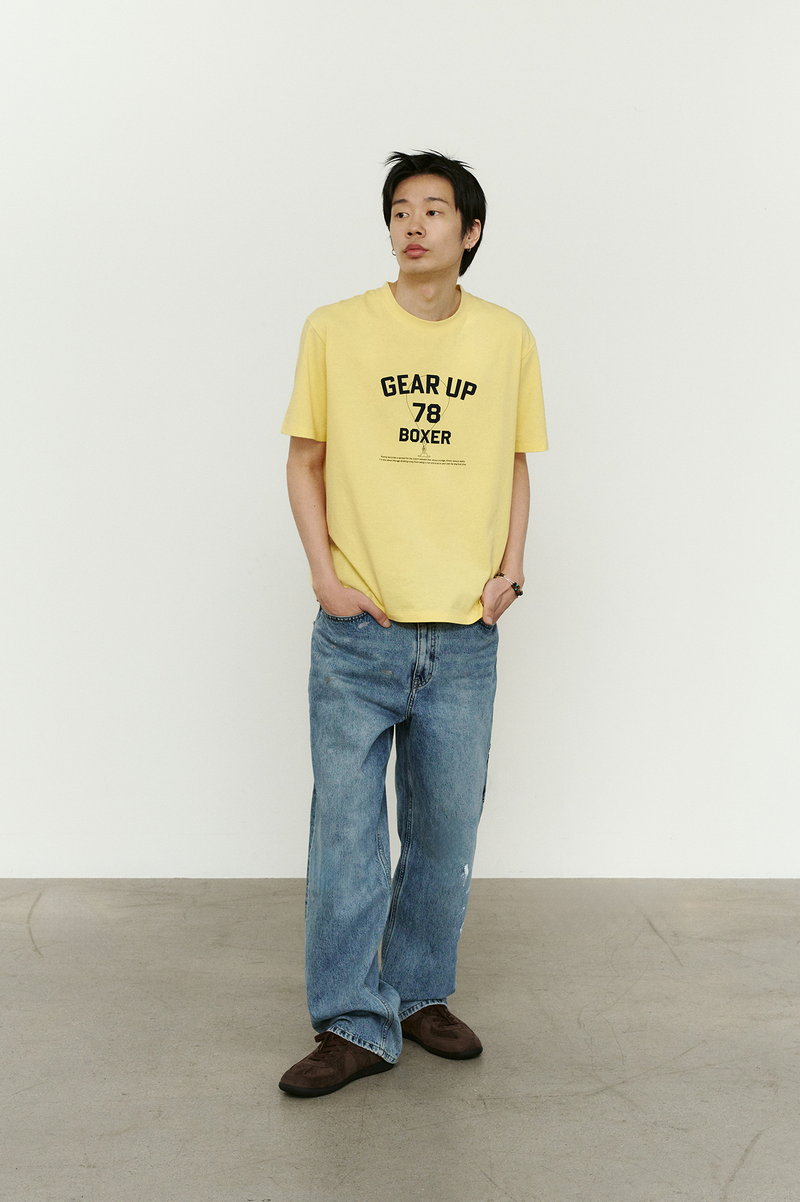 Aged Splatter Carpenter Denim Pants(Washed Blue)