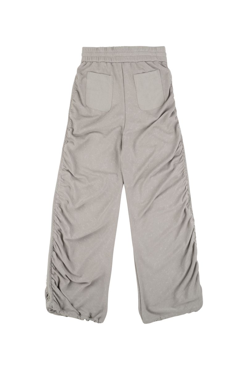shirring wide banded pants (GRAY)
