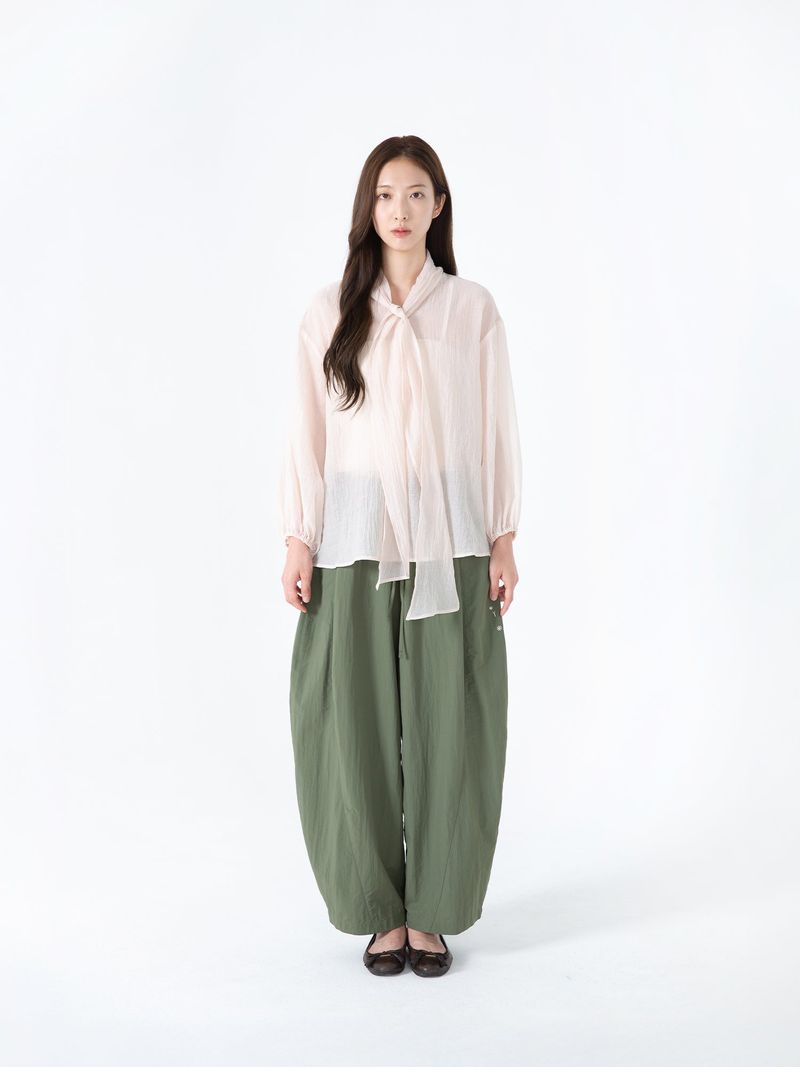 Ribbon Tie Blouse (Pink)