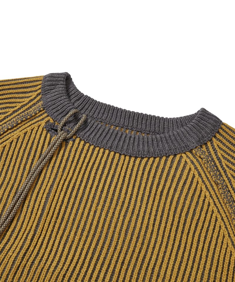 dublin reversible loose fit raglan knit yellow grey