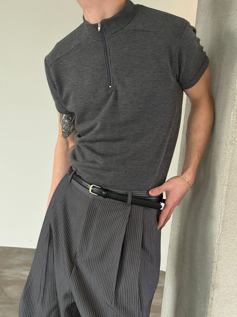 LAURANT(ロラン)の「Slim fit mock neck half zip up(4color)(Tops)」