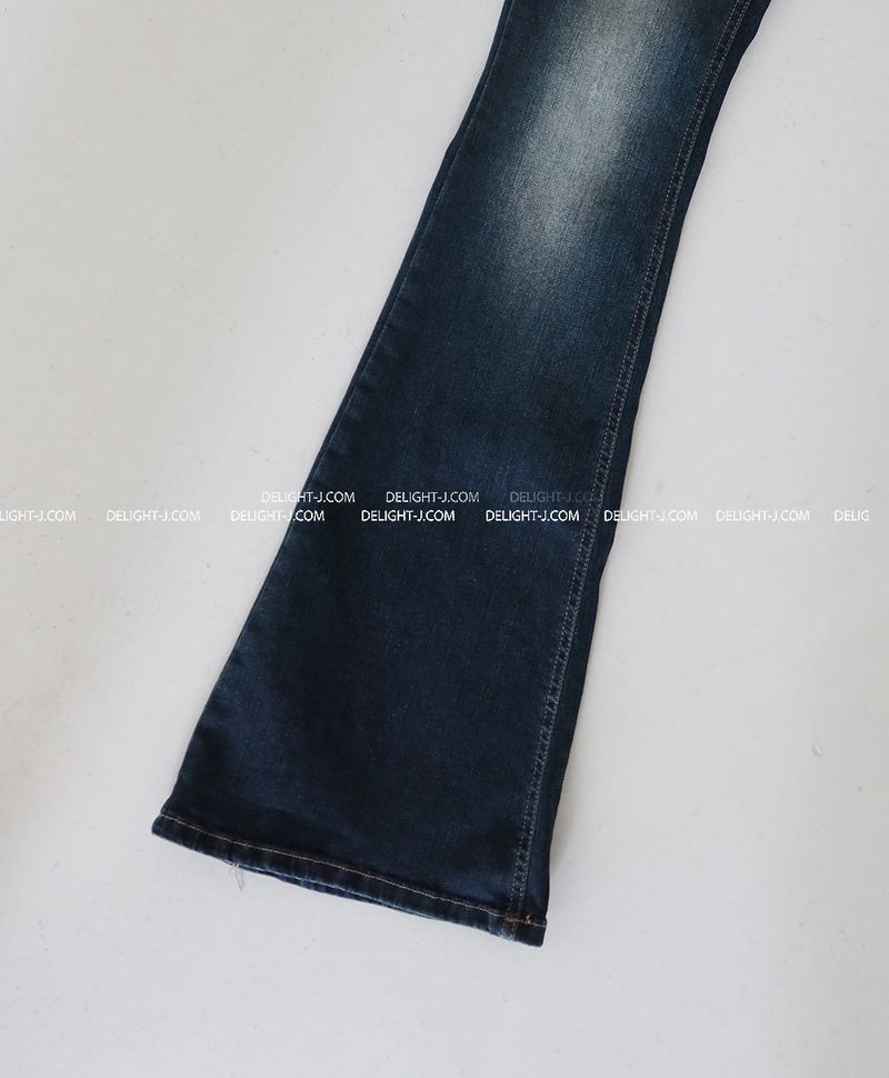 hip lettering bootcut jeans