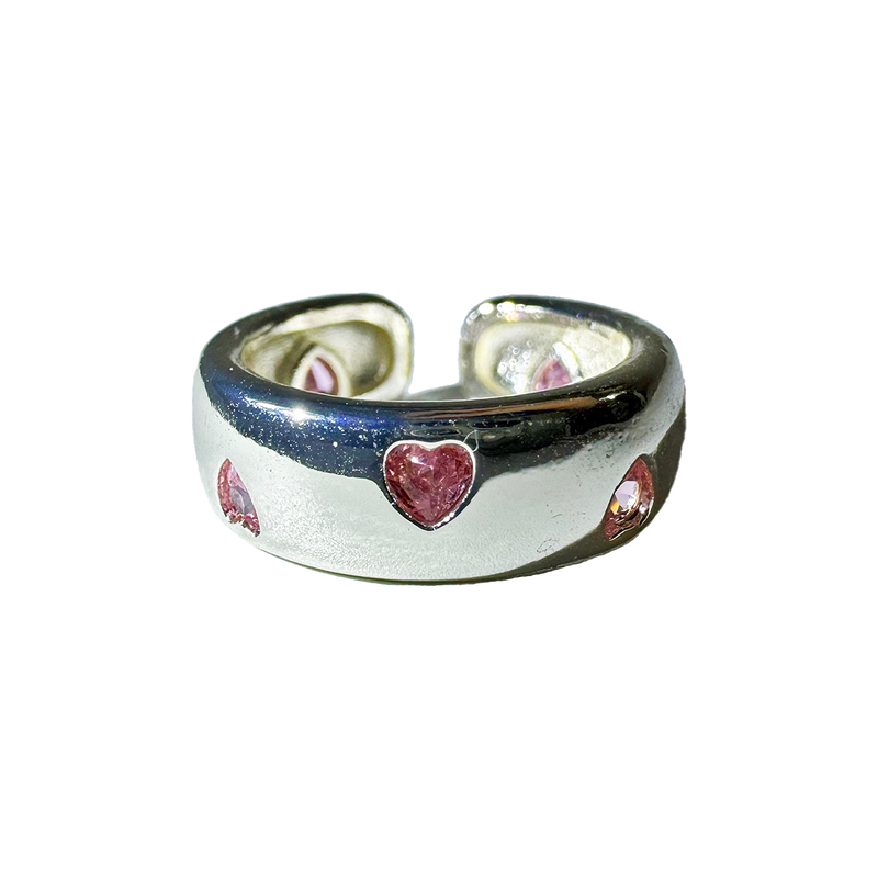 3amgang（スリーエイエムギャング）の「Bold pink heart cubic ring（Accessories）」