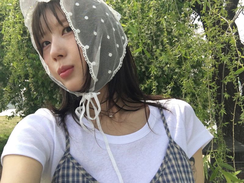 Dot lace bonnet (1color)