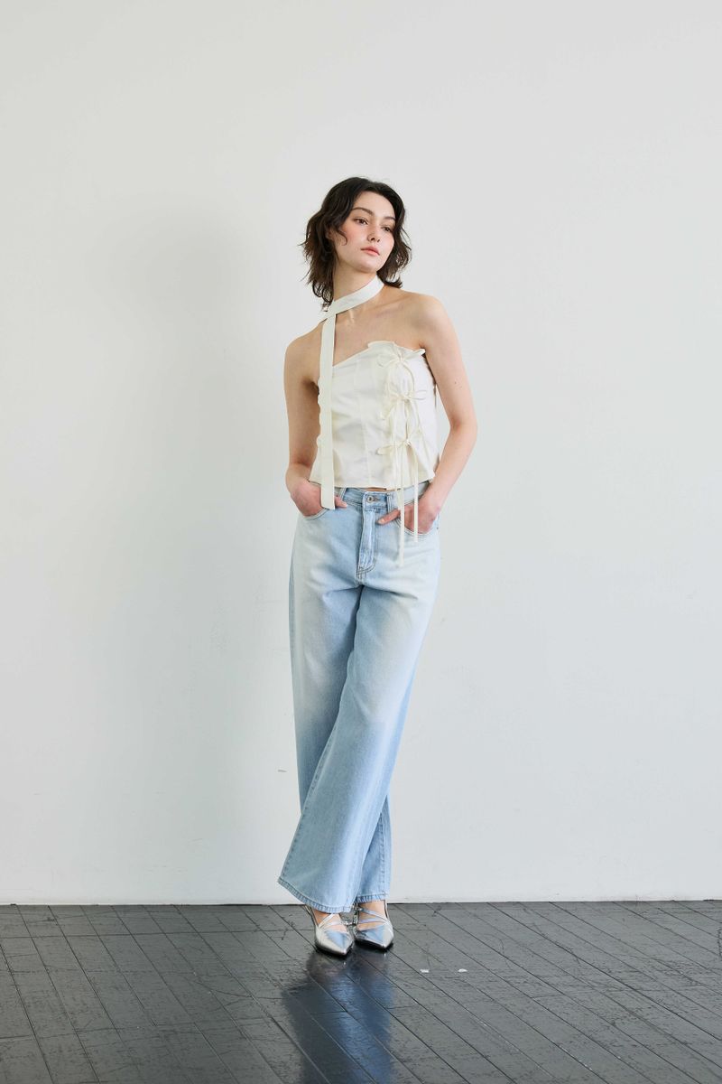 AZURE WIDE DENIM PANTS / SKY BLUE