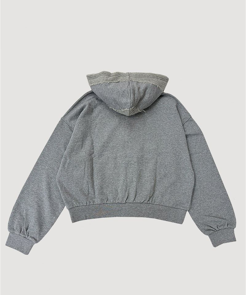 KNIT LAYERED HOODIE