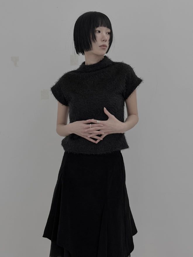 mnem（ムネム）の「Anti-Fur Half-Pola Short-Sleeve Knit（Tops）」