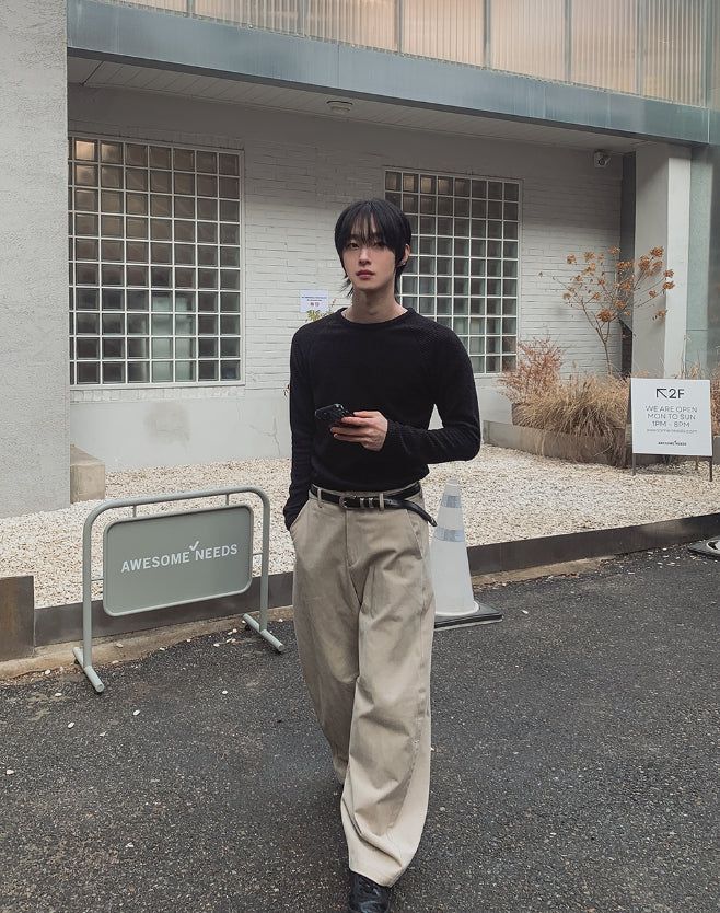 Arc Curved Wide Cotton Pants