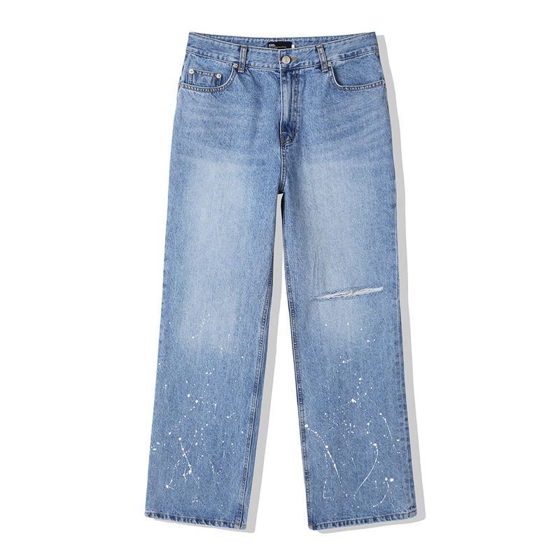 KNIFE CUT PAINT SPLATTER DENIM