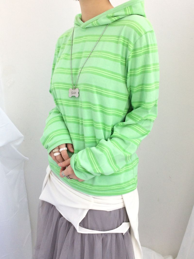 Stripe Lime Hood