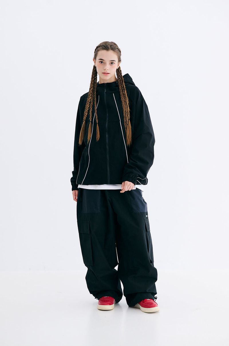 PP STRETCH HOODED JACKET - NAVY/BLACK