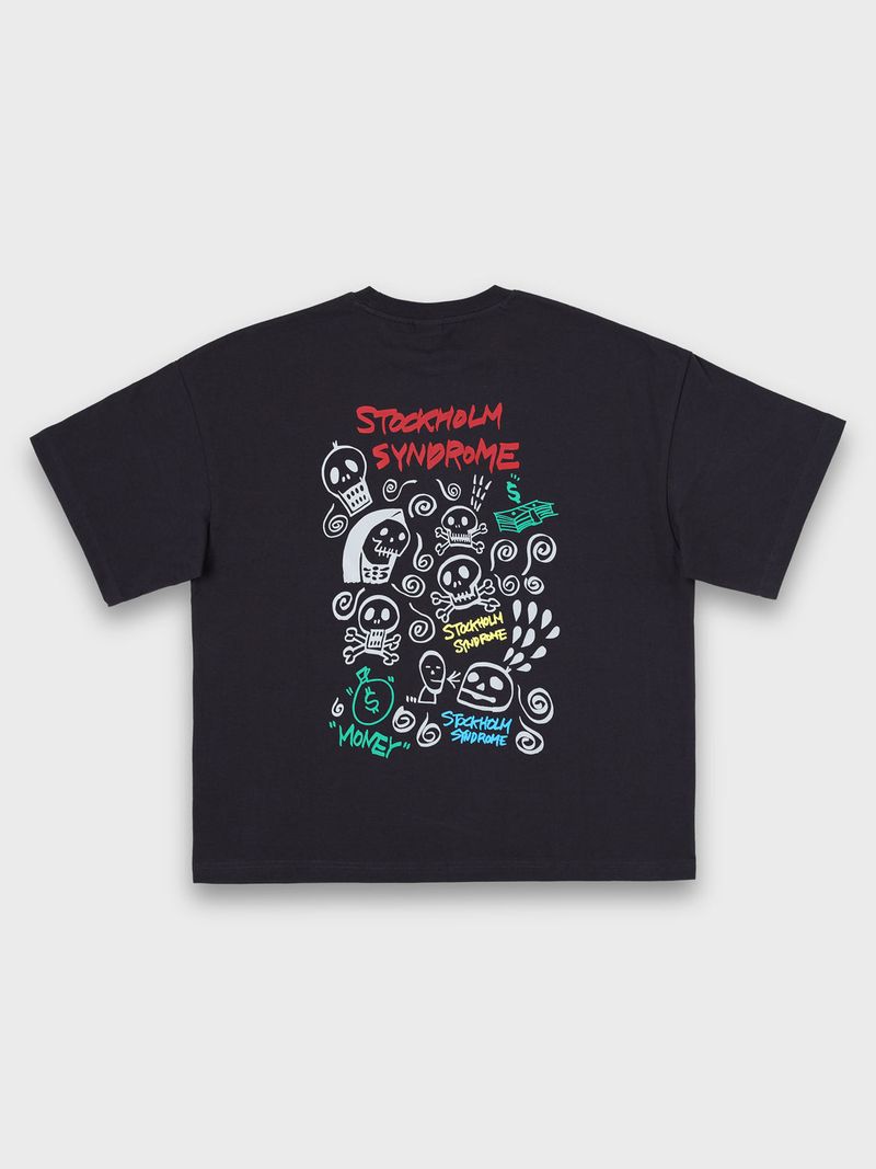 stockholm syndrome（ストックホルムシンドローム）の「ドゥードゥルスカルTシャツ - チャコール（トップス）」