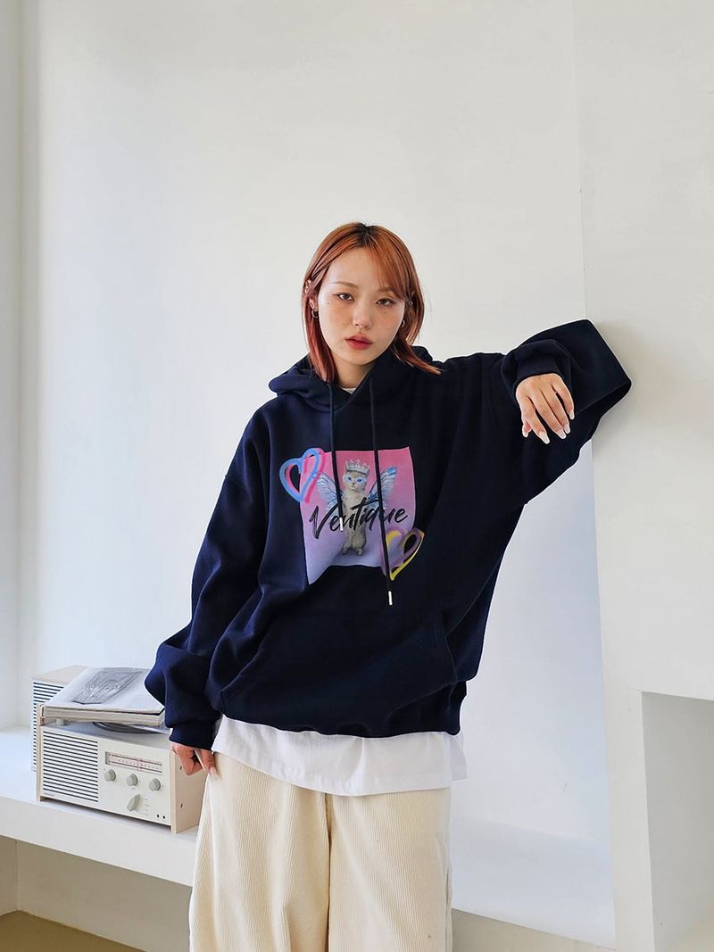 VENTIQUE Flying Cat Hoodie 3color