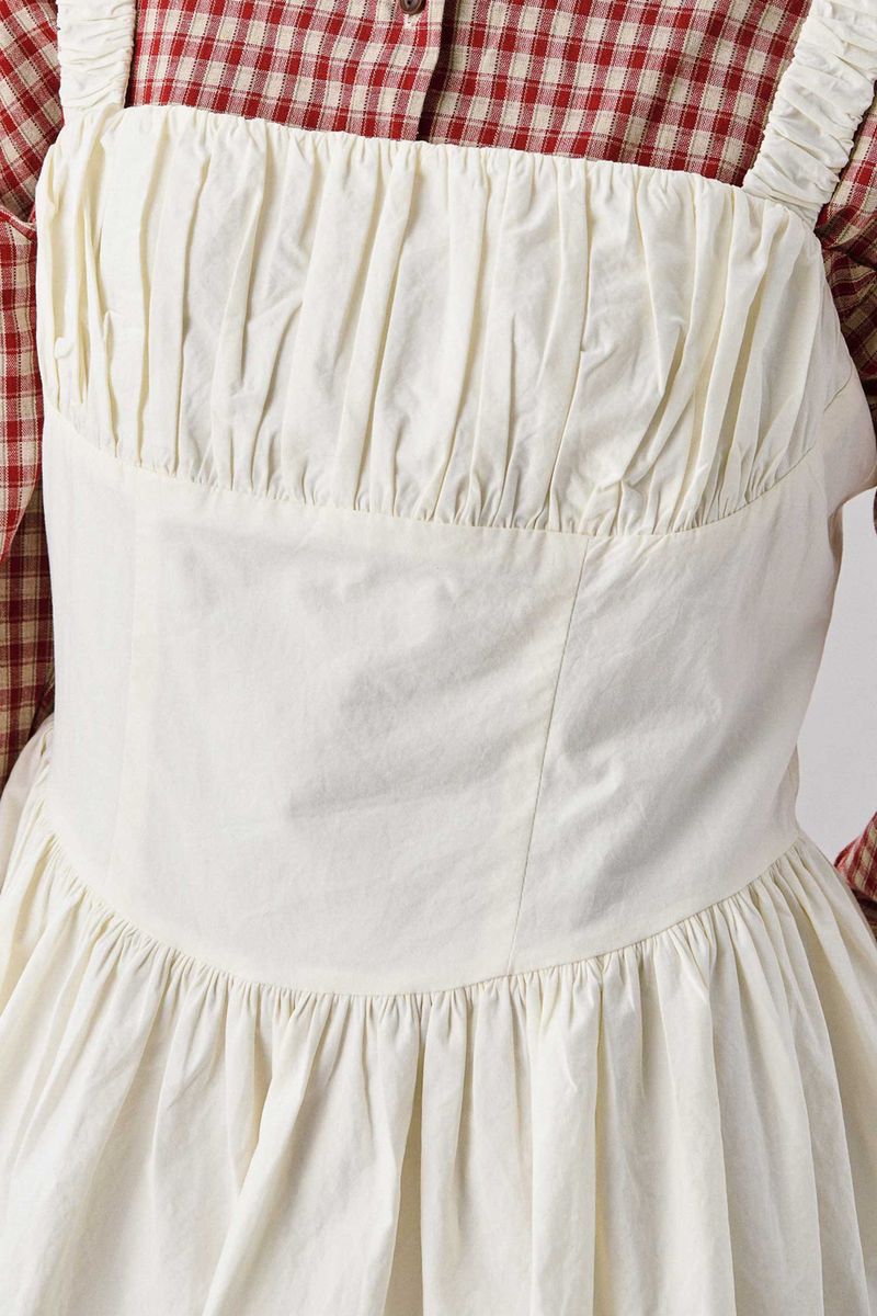 Merry Mini Shirring Dress [Ivory]