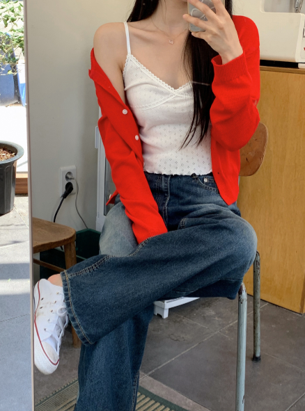 TY Deep Blue Washed Denim Wide Pants