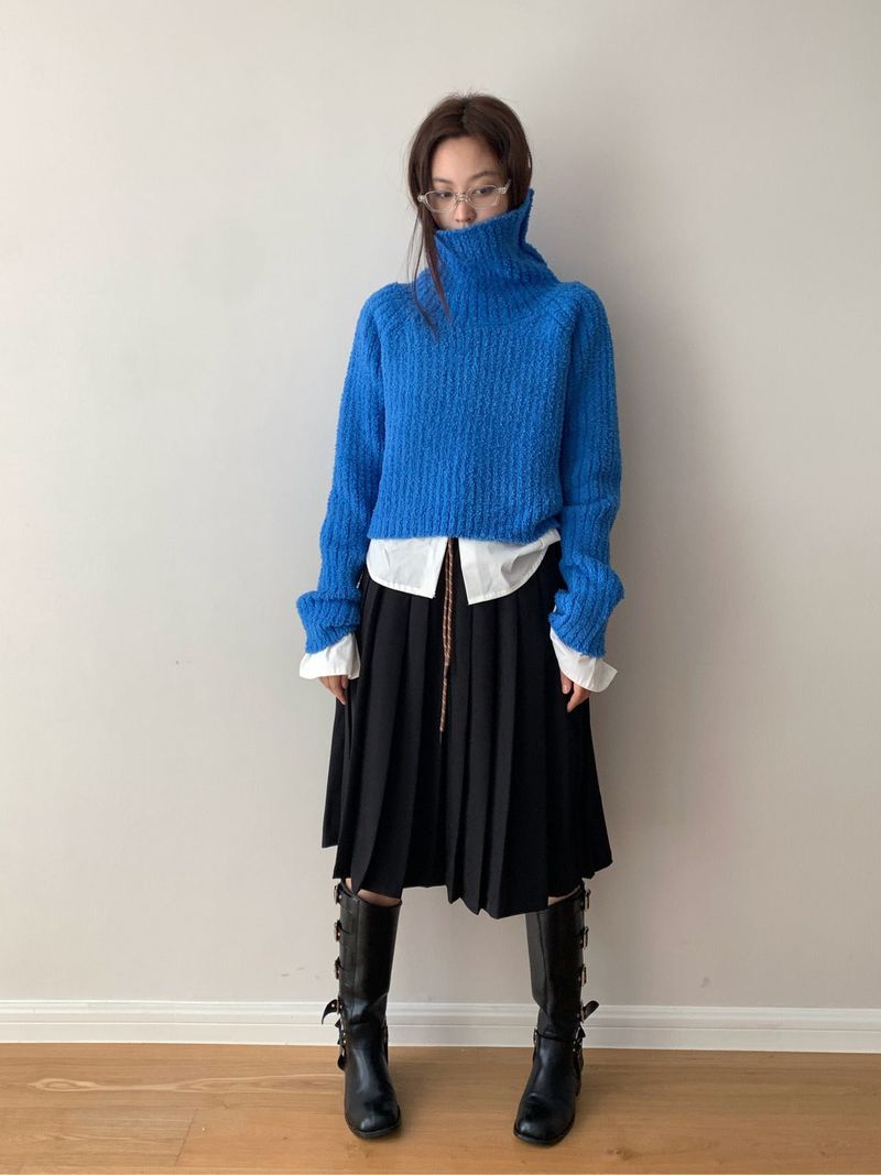 Academy Midi Pleats Banded Waist Skirt