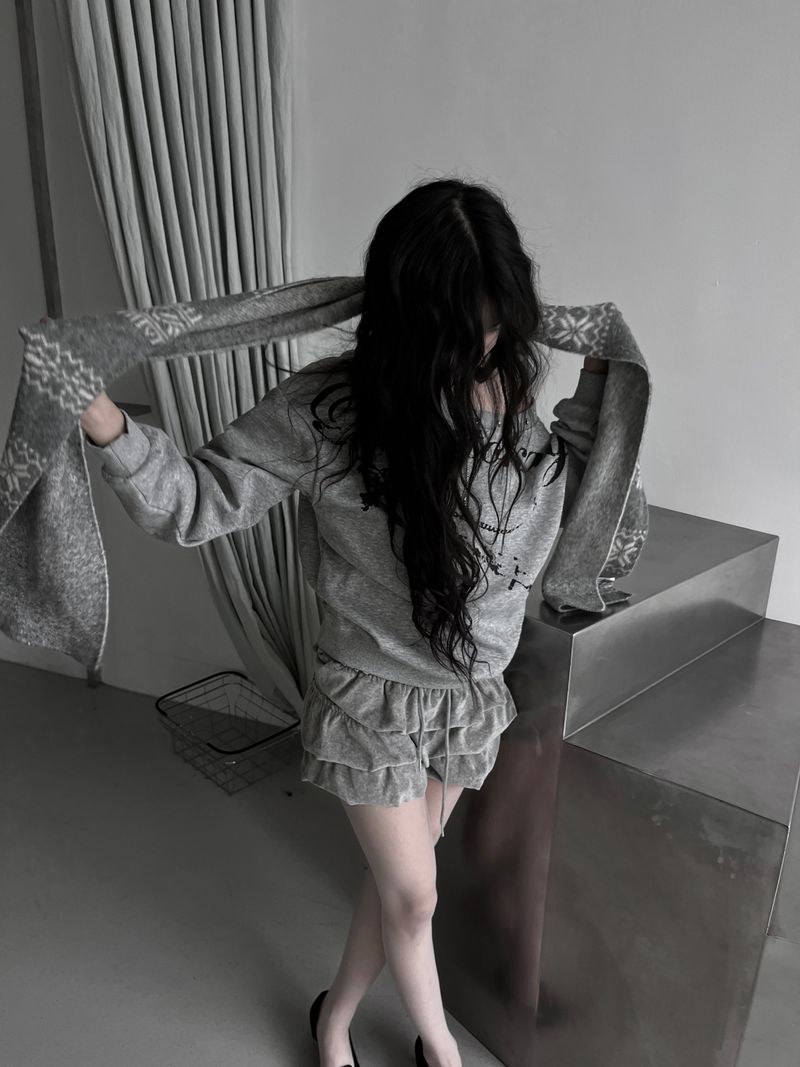 winter jacquard contrast muffler (4color)