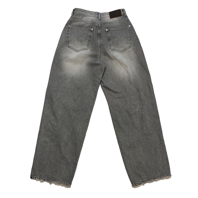Grey damage wide pants