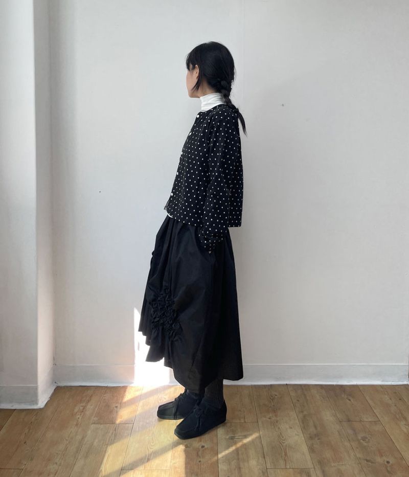 square shrring pumkin skirt