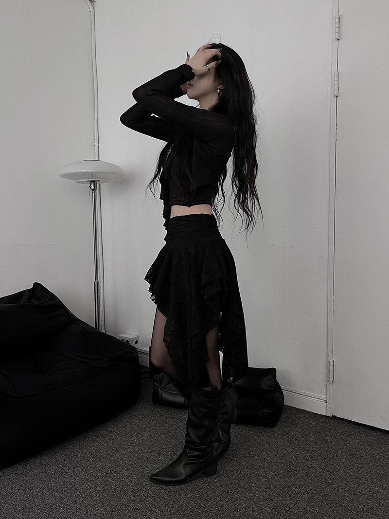 rose uncut skirt (2color)