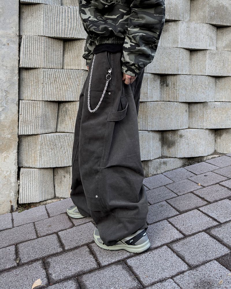 JIIGEUM(ジグム)の「Movan peach brushed carpenter pants(Pants)」