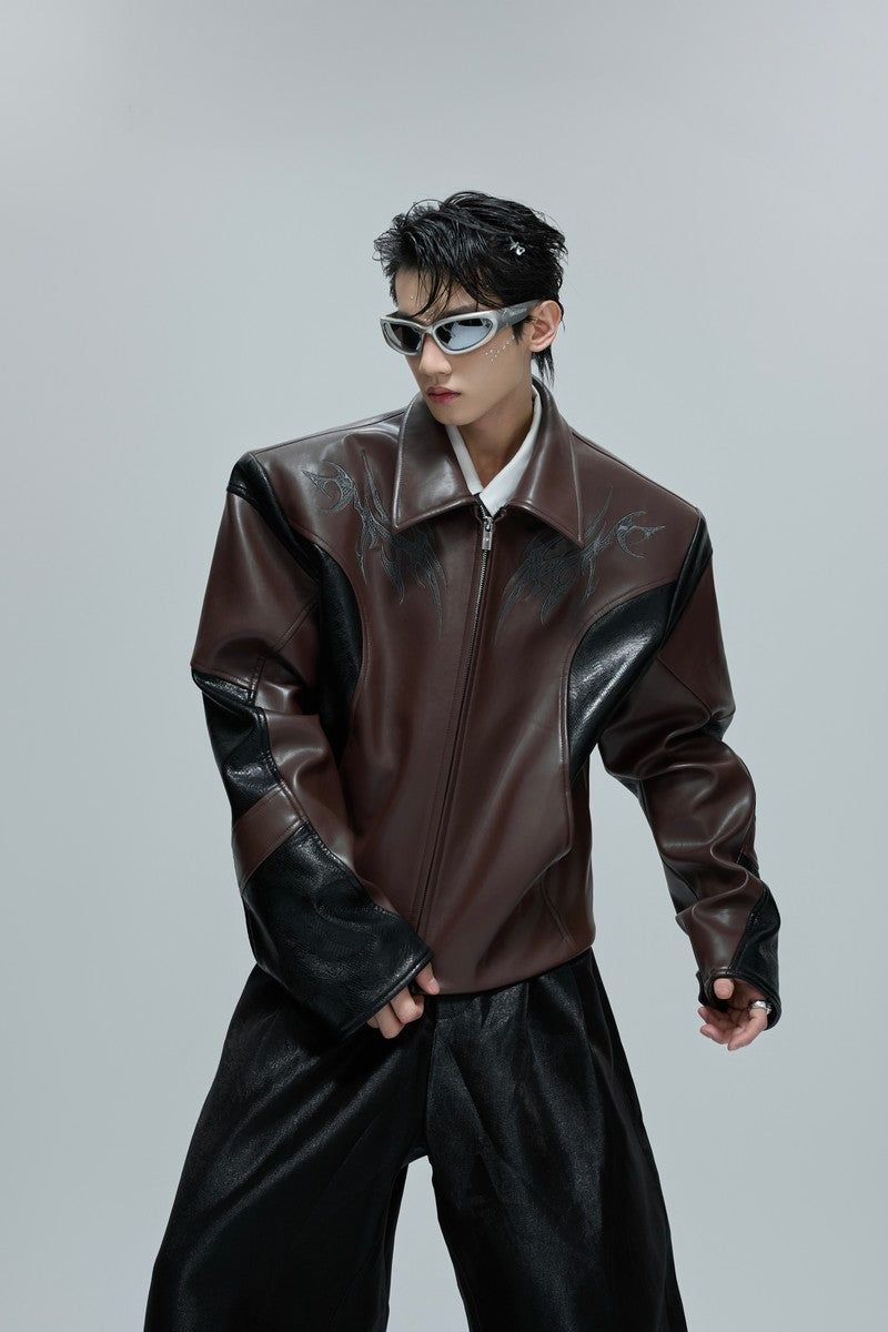 Argue Cultureの「Croc Patchwork Contrast Leather Jacket（Jackets/Outerwear）」