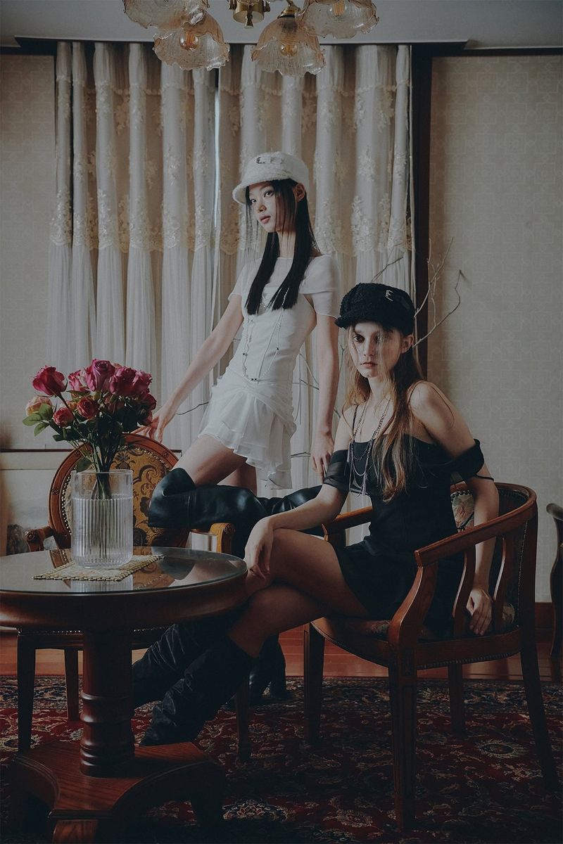 PAIN OR PLEASURE（ペインオアプレジャー）の「MERRY CHIFFON DRESS black（Dresses）」