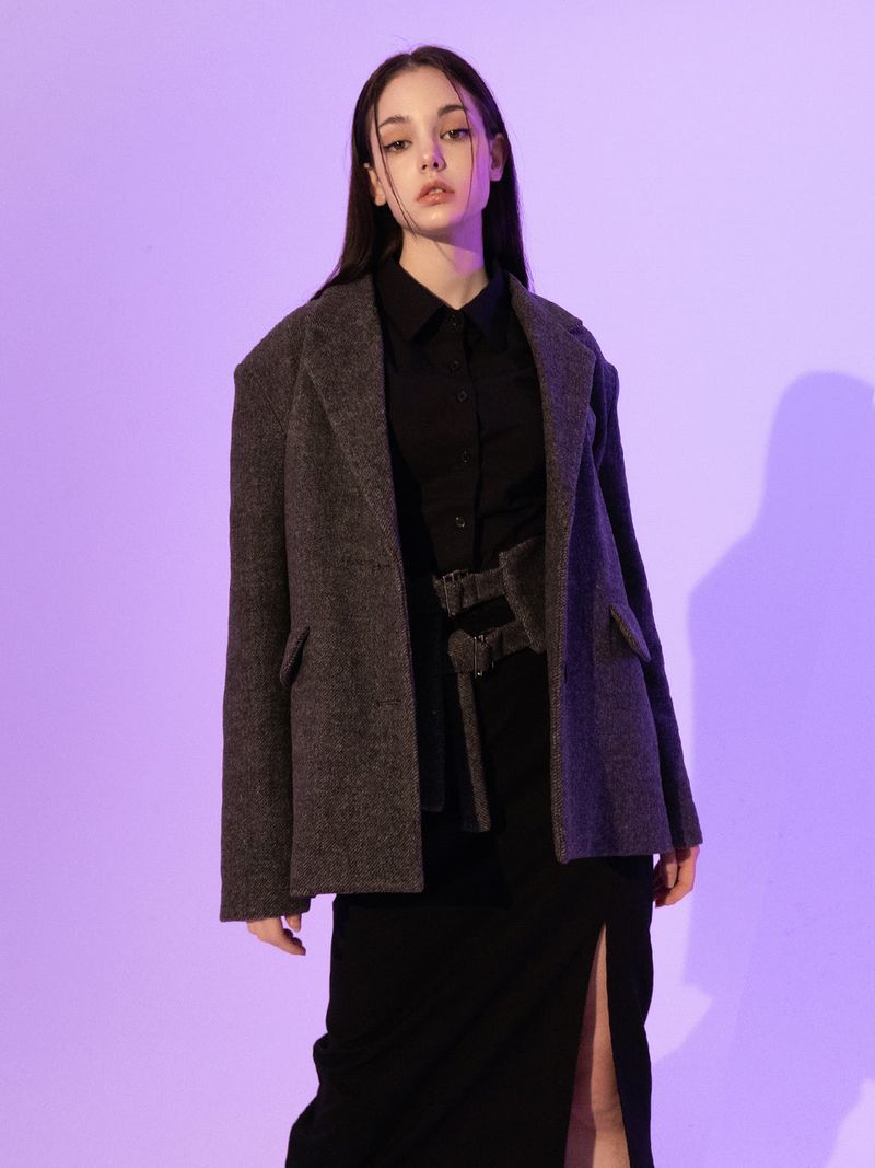 Fantasia Corset Wool Jacket (BLACK)