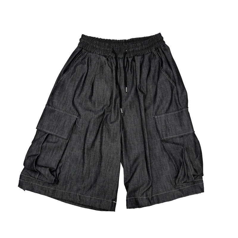  natural denim bermuda pants