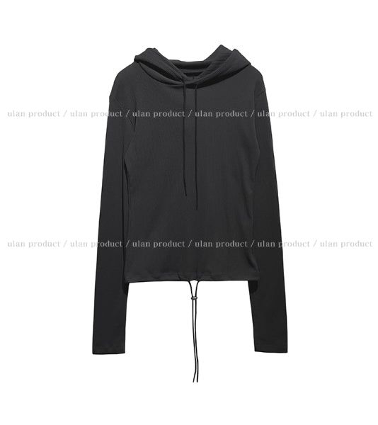 Mix Layered Waffle Hoodie Set