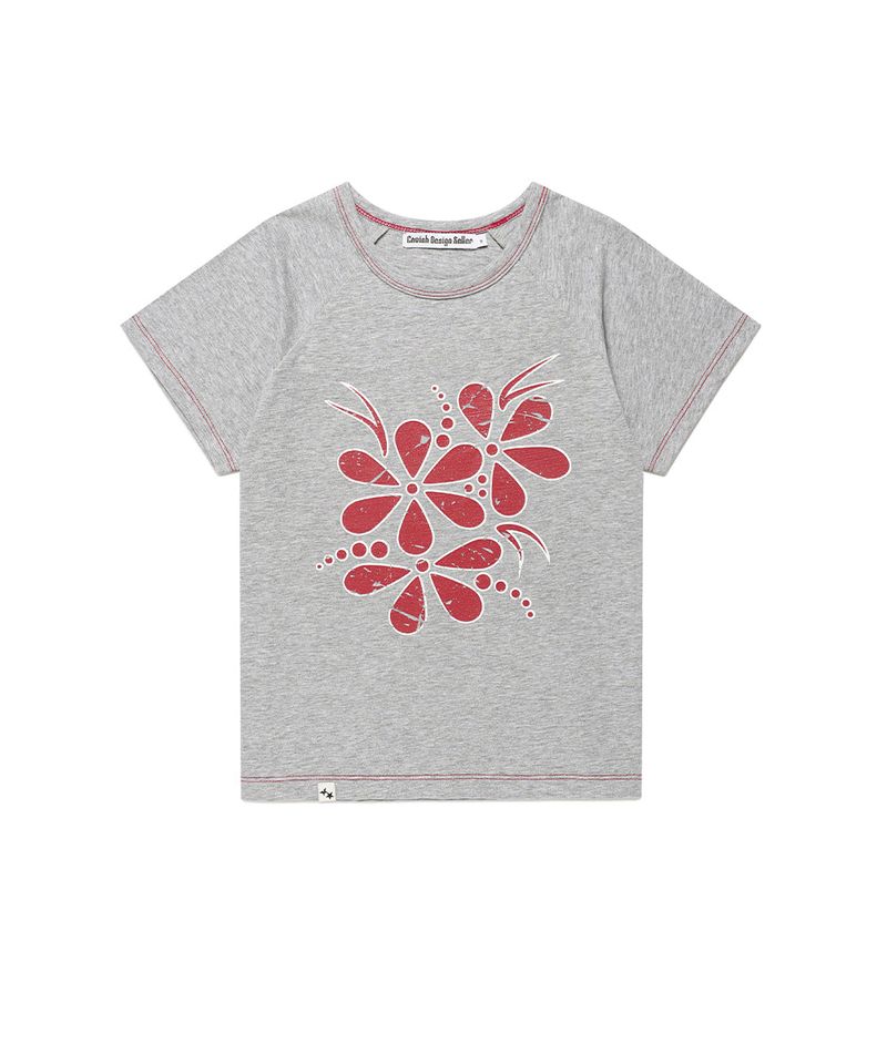 cavish（カビシ）の「VINTAGE FLOWER RAGLAN SS TEE GREY(CV2GMFT510A)（Tops）」