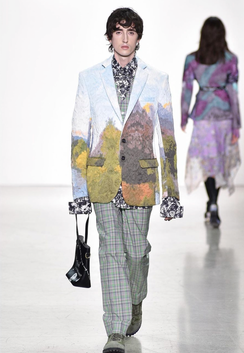 World' Wrap Printed Jacquard Suit