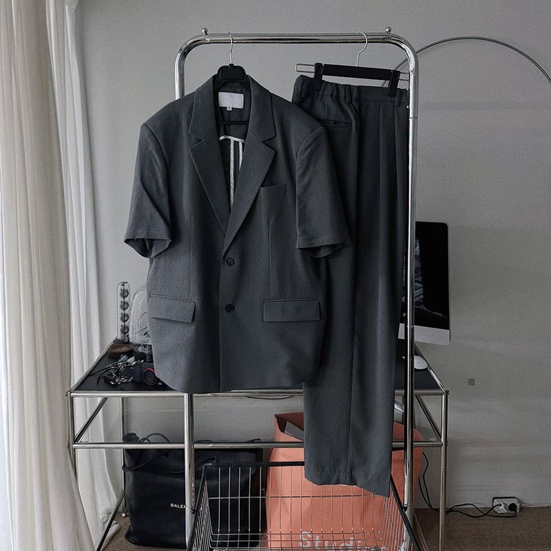 ASCLO Wrinkle Linen Half Sleeve Jacket (2color)