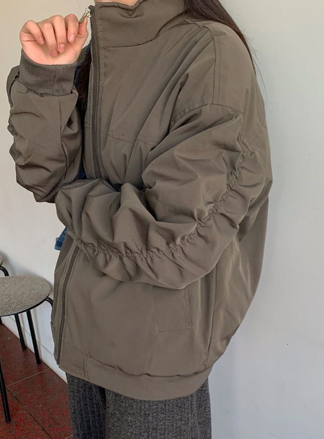 Hante Shirring Quilted Flight Jacket
